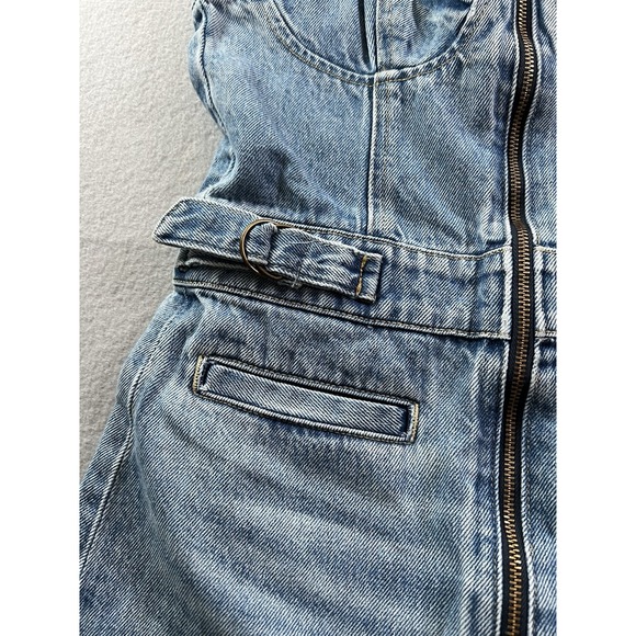 Etica Women's  XS Darla Bustier Denim Jean Jumpsuit Crop Sustainable Seafarer - Picture 11 of 16